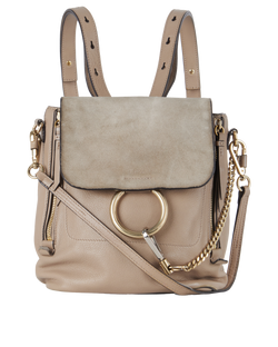 Faye Backpack, Leather/Suede, Taupe, 031770652, S, 2*